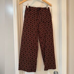 Maeve Corduroy Women’s Pants in Black and Orange Pattern